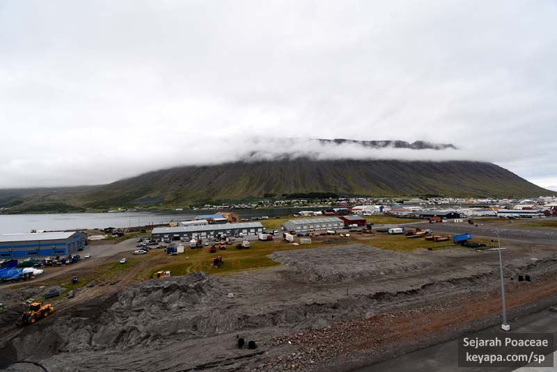 Ísafjörður in Iceland, as seen from cruise port.