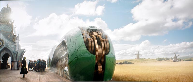Elphaba and the Emerald City Train as it crosses the fields of barley.