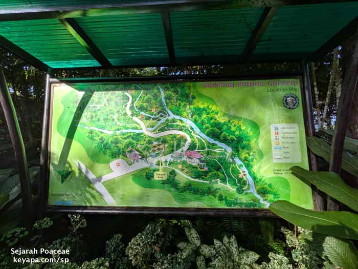 After entering, a visitor first sees a map of the Makiling Botanical Garden in Los Banos, Laguna, Philippines.