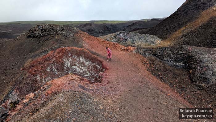 On hike to Volcan Chico in Isla Isabela, Galapagos Islands.