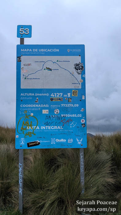 Altitude marker along the trail.